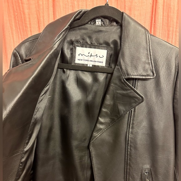 Vintage black leather jacket size large - Picture 2 of 4
